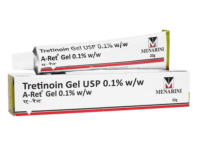 A-Ret 0.1% Tretinoin Gel 15g tube and box