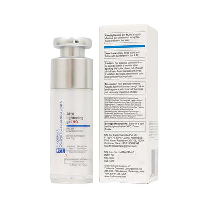 Fixderma AHA Lightening Gel HQ front product pack