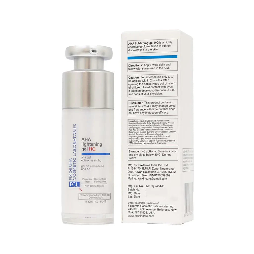 Fixderma AHA Lightening Gel HQ tube and box