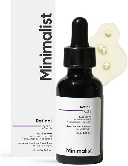 Retinol 0.3% by Minimalist product packaging – India-made skincare