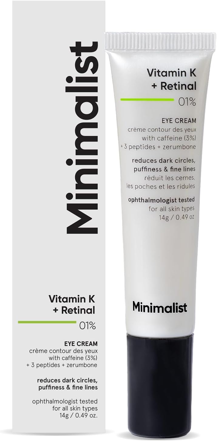 Minimalist Vitamin K + Retinal 1% Eye Cream product packaging