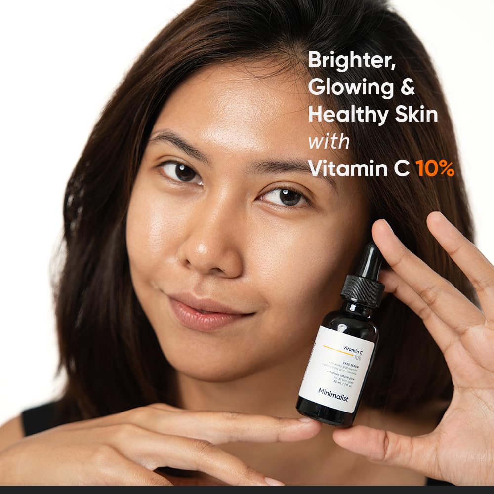 Minimalist 10% Vitamin C Face Serum For Glowing Skin product packaging