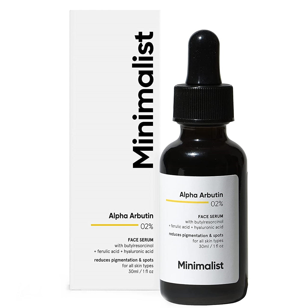 Minimalist Alpha Arbutin 02% Face Serum tube and box