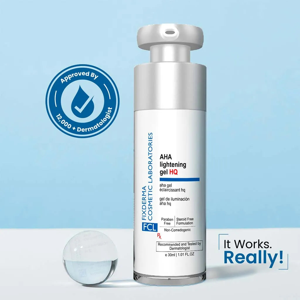 Fixderma AHA Lightening Gel HQ product packaging