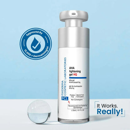 Fixderma AHA Lightening Gel HQ product packaging