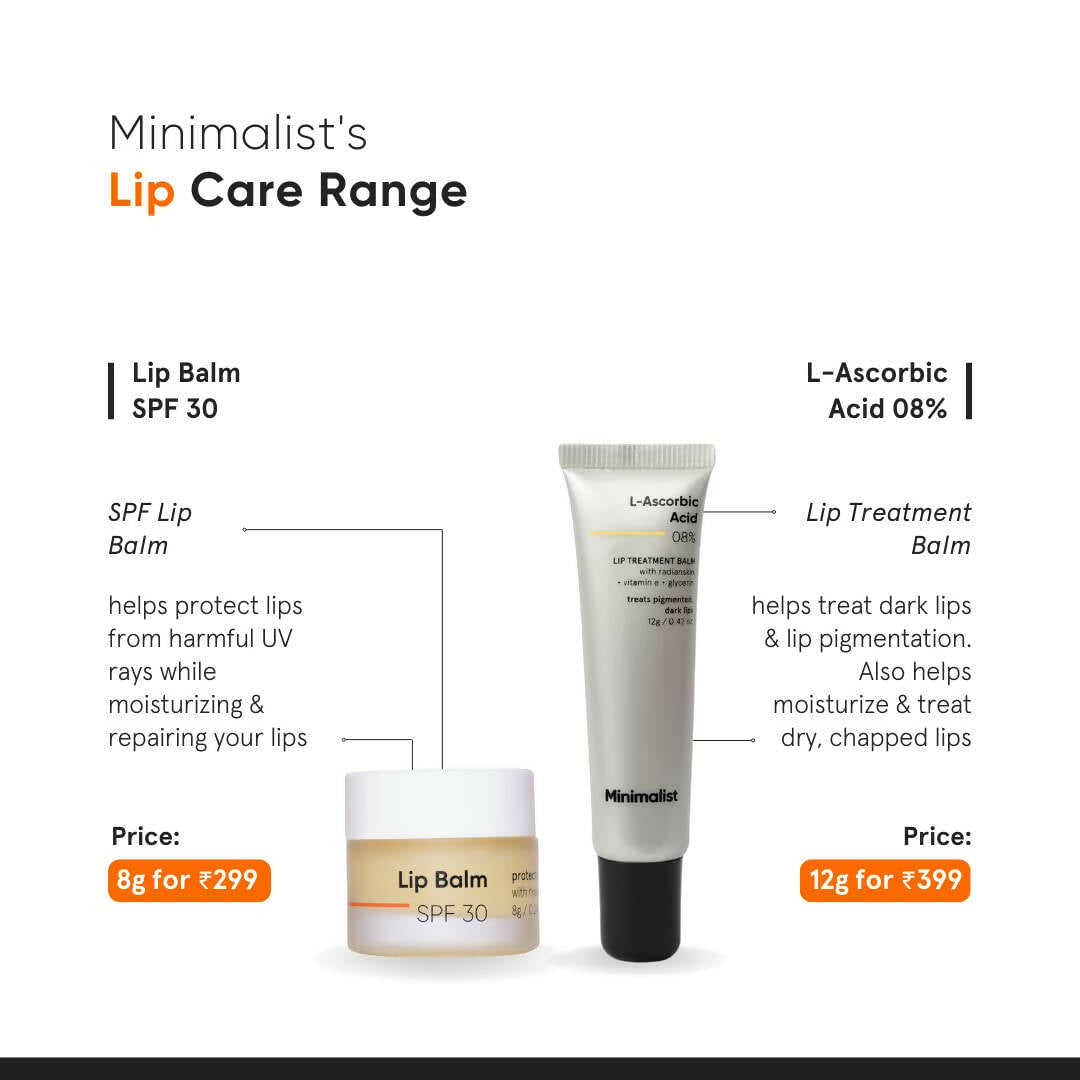Minimalist 8% L-Ascorbic Acid Lip Treatment Balm product packaging