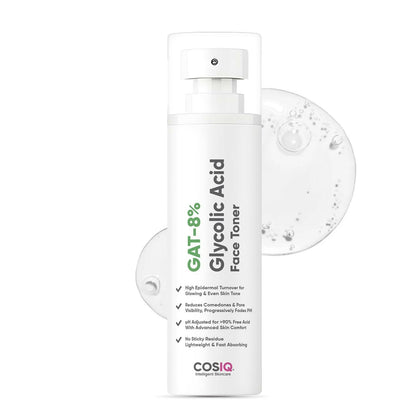 Cos-IQ GAT-8% Glycolic Acid Face Toner tube and box