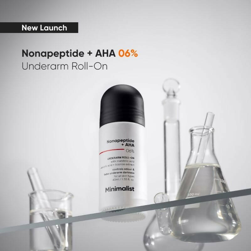 Minimalist Nonapeptide + AHA 06% Underarm Roll On product packaging