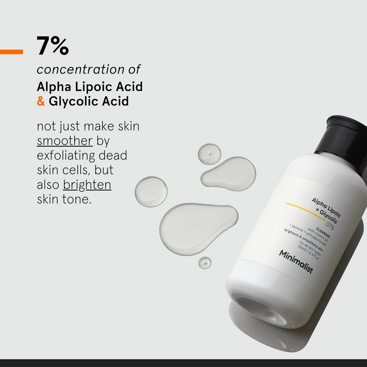 Minimalist 7% ALA + Glycolic Brightening Face Wash product packaging
