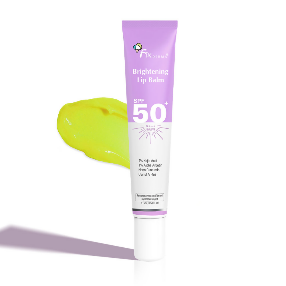 Fixderma 4% Kojic Acid Brightening Lip Balm SPF 50+ product packaging
