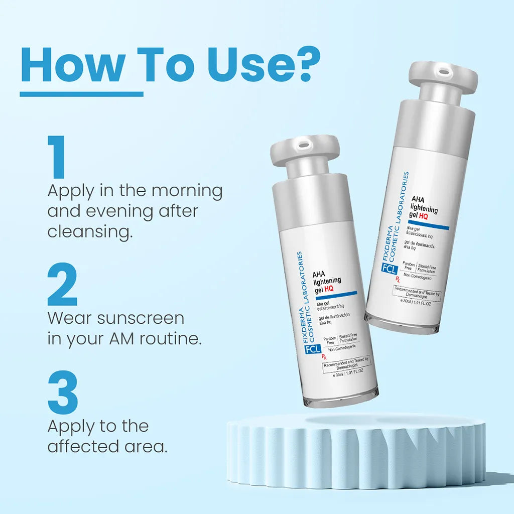 Fixderma AHA Lightening Gel HQ product packaging