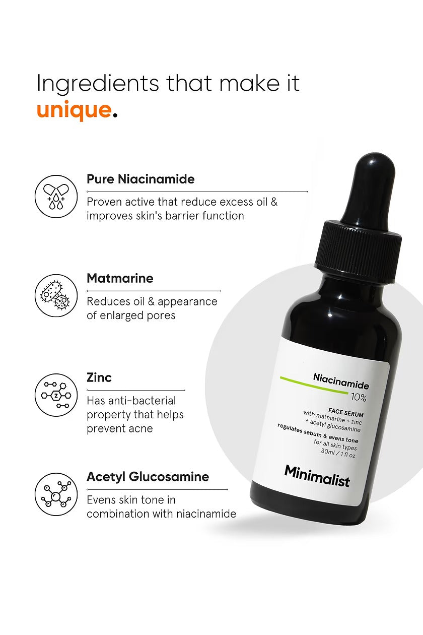 Minimalist 10% Niacinamide Face Serum product packaging