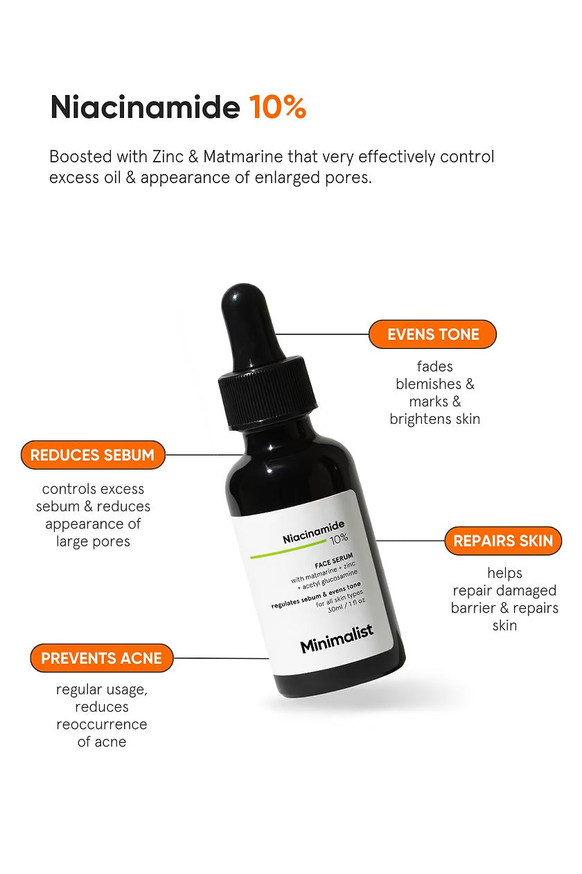 Minimalist 10% Niacinamide Face Serum product packaging