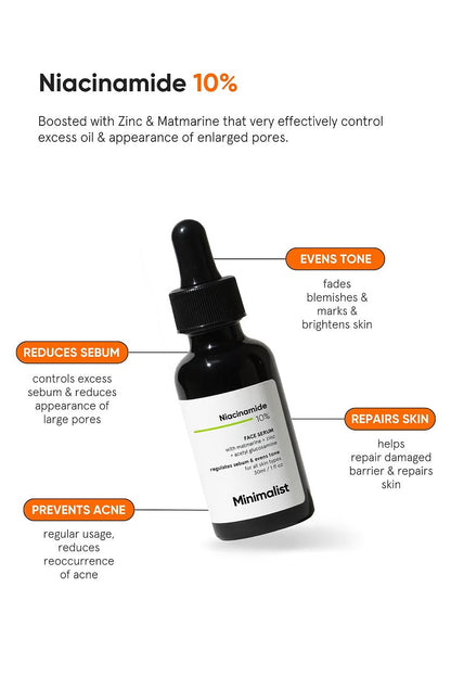 Minimalist 10% Niacinamide Face Serum product packaging