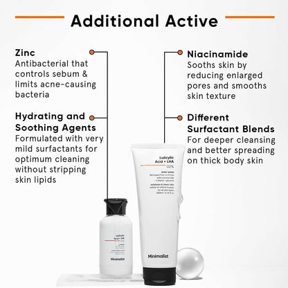 Minimalist Salicylic Acid Face Wash and Body Wash Combo product packaging