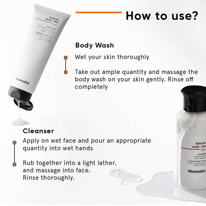 Minimalist Salicylic Acid Face Wash and Body Wash Combo product packaging