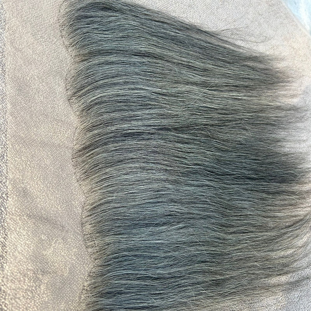 Transparent Lace Frontal 13x4 Grey Straight Hair
