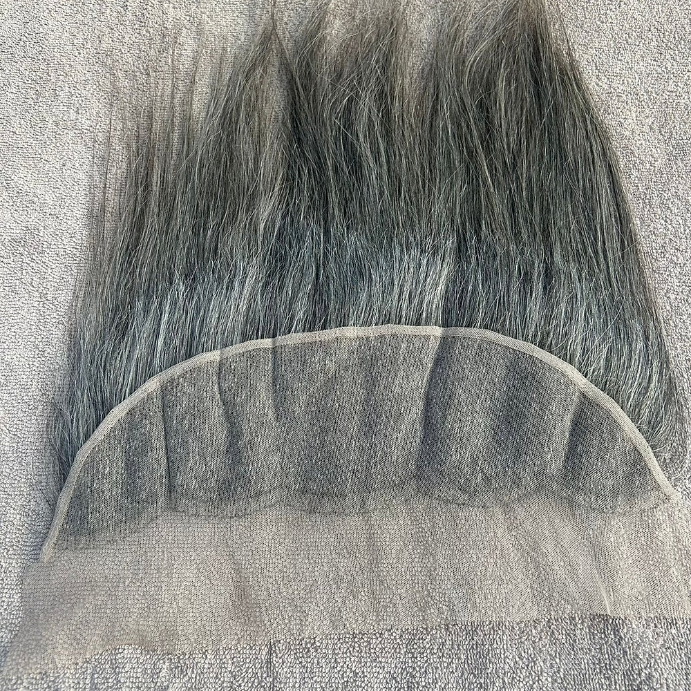Transparent Lace Frontal 13x4 Grey Straight Hair