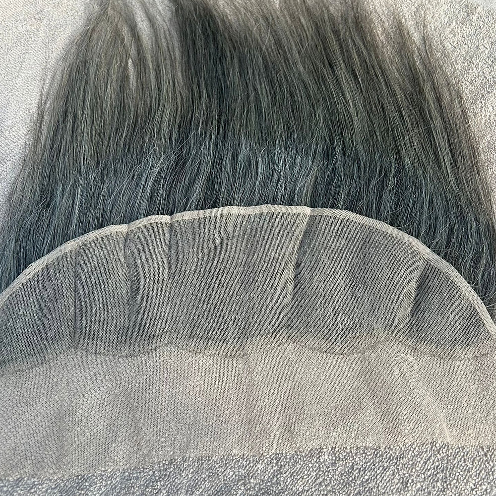 Transparent Lace Frontal 13x4 Grey Straight Hair