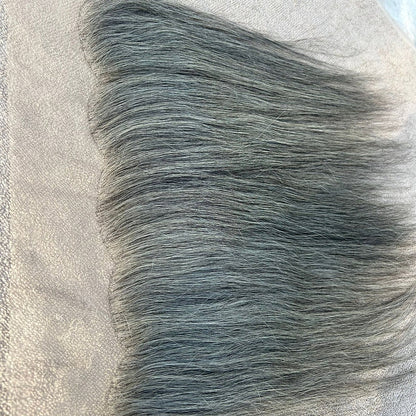 Transparent Lace Frontal 13x4 Grey Straight Hair